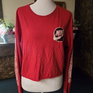 Nike Red Long Sleeve Crop Top